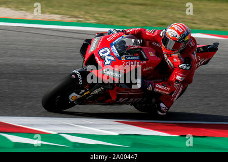 Misano Adriatico, Italien. 15 Sep, 2019. Andrea Dovizioso verpflichtet, seine Ducati auf der Strecke der Marco Simoncelli Rennstrecke von Misano Adriatico (Foto von Luca Marenda/Pacific Press) Quelle: Pacific Press Agency/Alamy leben Nachrichten Stockfoto