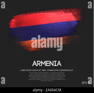 Armenien Flagge aus Glitzern Pinsel malen Vektor Stock Vektor