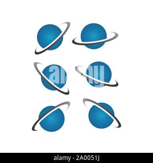 Satz von Orbit planet Logo tech Design Sat-web Ringe Konzept Vector Illustration Stock Vektor