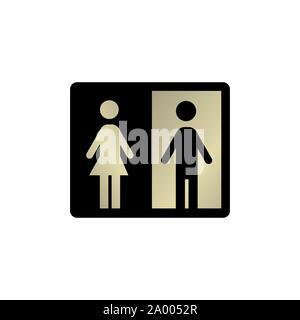 Männer und Frauen Gender Schild WC WC Schilder Türschild Symbol Stock Vektor