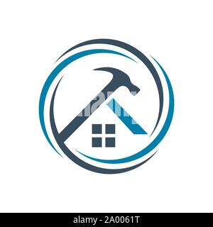 Home Reparatur Logo. Kreative Heimat und Werkzeuge bau Konzept. Stock Vektor