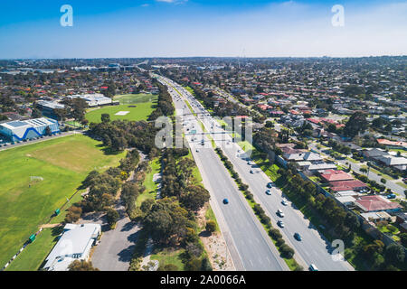 Luftaufnahme der typische Vorstadt in Melbourne. Stockfoto