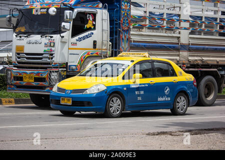 Chiangmai, Thailand - 29. August 2019: das Taxi in die Stadt Chiang Mai, Service in der Stadt. Foto auf der Straße in chiangmai Stadt. Stockfoto