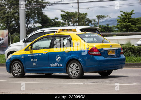 Chiangmai, Thailand - 29. August 2019: das Taxi in die Stadt Chiang Mai, Service in der Stadt. Foto auf der Straße in chiangmai Stadt. Stockfoto