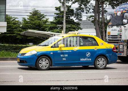 Chiangmai, Thailand - 29. August 2019: das Taxi in die Stadt Chiang Mai, Service in der Stadt. Foto auf der Straße in chiangmai Stadt. Stockfoto