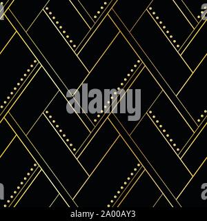 Luxus schwarz und gold Geometrische nahtlose Muster Stock Vektor