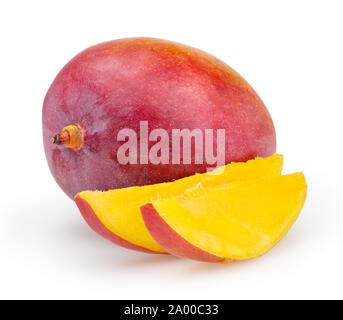 Mango isoliert auf weißem Hintergrund mit Freistellungspfad Stockfoto