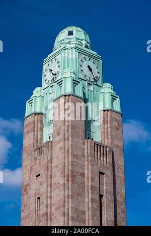 Clock Tower, Central Station, Helsinki, Finnland Stockfoto