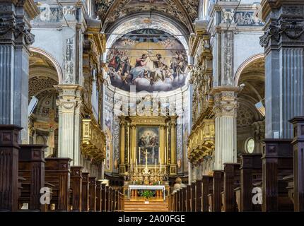 Langhaus und Apsis, das Kloster San Giovanni Evangelista, Parma, Emilia-Romagna, Italien Stockfoto