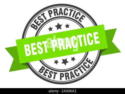 Best Practice Label. best practice Grüne Band unterzeichnen. best practice Stock Vektor