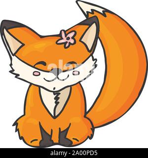 Vektor cute cartoon Fox. Vektor Fox. Fox Vector Illustration. Stock Vektor
