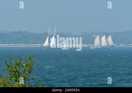 Segelboote, Bucht von Eckernförde, Eckernförde, Schleswig-Holstein, Deutschland Stockfoto