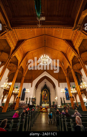 Innenansicht der Kathedrale, Kristiansand, Norwegen. Stockfoto