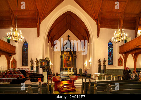 Innenansicht der Kathedrale, Kristiansand, Norwegen. Stockfoto