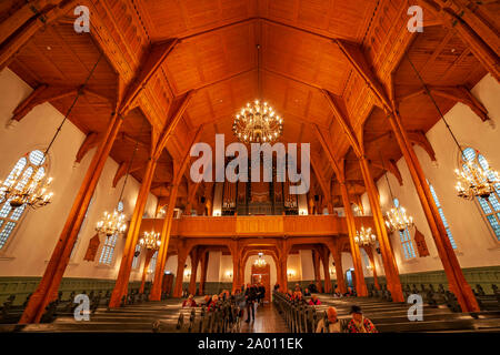 Innenansicht der Kathedrale, Kristiansand, Norwegen. Stockfoto