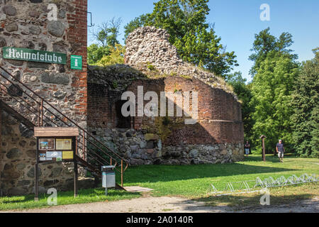 Wasserburg Gerswalde. Restaurierte Wasserschloss jetzt Touristenattraktion, Museum, Veranstaltungen und Hochzeiten. Uckermark, Brandenburg, Deutschland Stockfoto