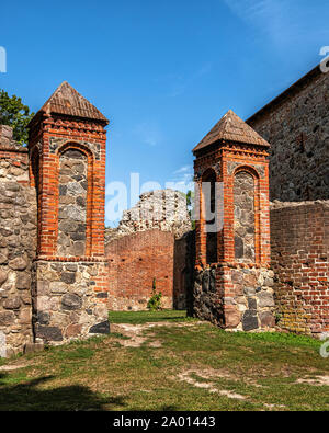 Wasserburg Gerswalde. Restaurierte Wasserschloss jetzt Touristenattraktion, Museum, Veranstaltungen und Hochzeiten. Uckermark, Brandenburg, Deutschland Stockfoto