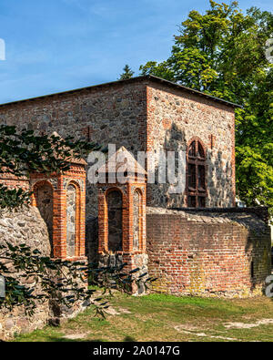 Wasserburg Gerswalde. Restaurierte Wasserschloss jetzt Touristenattraktion, Museum, Veranstaltungen und Hochzeiten. Uckermark, Brandenburg, Deutschland Stockfoto