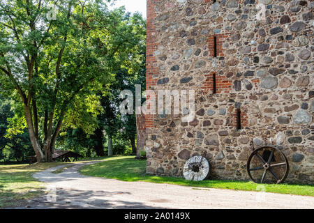 Wasserburg Gerswalde. Restaurierte Wasserschloss jetzt Touristenattraktion, Museum, Veranstaltungen und Hochzeiten. Uckermark, Brandenburg, Deutschland Stockfoto