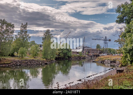 Verlassene Werft auf Suomenlinna Unesco Inseln in der Nähe von Helsinki, Finnland Stockfoto