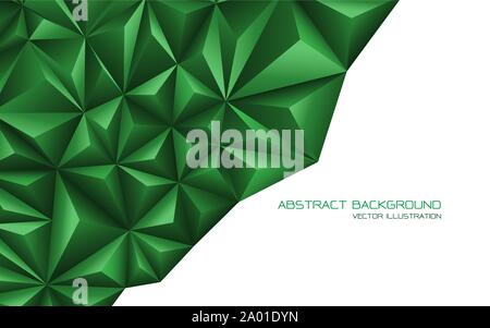 Abstrakte grünes Dreieck 3D auf weißem Design moderne futuristischen Hintergrund Vector Illustration. Stock Vektor