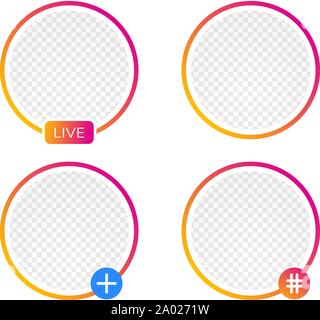 Trendy social media Symbol avatar Live Video Streaming. Social Media, Insta-stream. Stock Vektor
