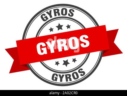 Gyros label. gyros Gyros roten Band anmelden. Stock Vektor