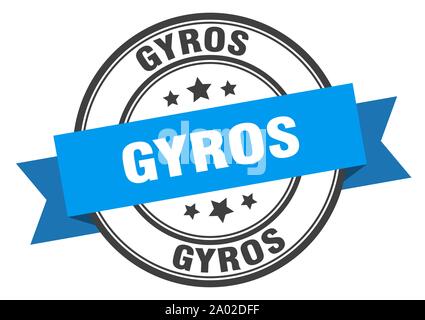 Gyros label. gyros Gyros blaue Band anmelden. Stock Vektor