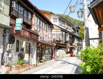 Japans onsen Stadt, Shibu Onsen, Präfektur Nagano, Japan, Stockfoto