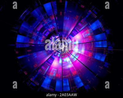 Abstrakte disk-tech Style digital erzeugten 3 Abbildung d Stockfoto