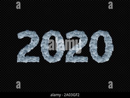 Gefrorene 2020 zahlen Vorlage Stock Vektor