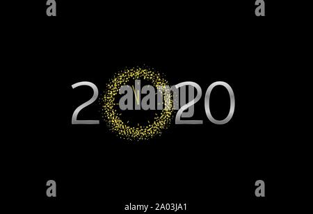 2020 Silber text Abbildung Stock Vektor