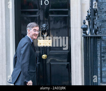 London UK 19. September 2019, Jakob Rees-Mogg MP PC Führer des Unterhauses kommt an bei 10 Downing Street, London Credit Ian Davidson/Alamy leben Nachrichten Stockfoto