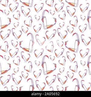 Bunte Herzen als Silhouette. Nahtlose Muster. Low-poly-Imitation, kann auf Textilien, Tapeten gedruckt werden, Geschenkpapier, Grußkarten, Hochzeit, Dekoration, etc. Vector Illustration. EPS 10. Stock Vektor