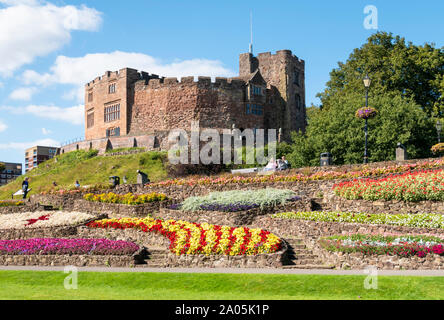 Tamworth Schlosspark Zentrum mittelalterlichen Burg Staffordshire England UK GB UK Europa Stockfoto