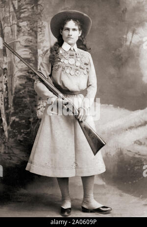 Annie Oakley, 1860 - 1926. Amerikanische sharpshooter und Ausstellung Shooter. Stockfoto