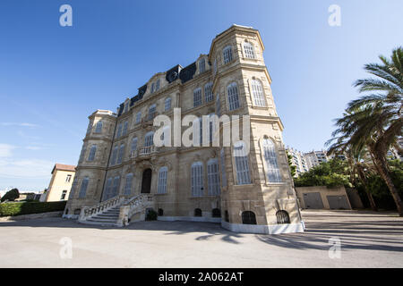 Hier erfahren Sie alles, was Sie von der Villa Valmer in Marseille: Blick auf Villa Valmer befindet sich an der Corniche Kennedy von Marseille sehen können Stockfoto