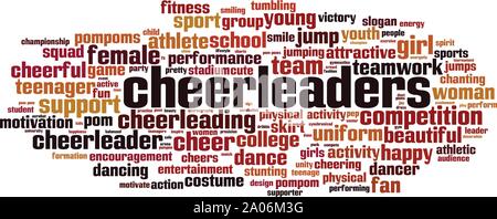 Cheerleadern Wort cloud Konzept. Collage aus Worte über Cheerleadern. Vector Illustration Stock Vektor