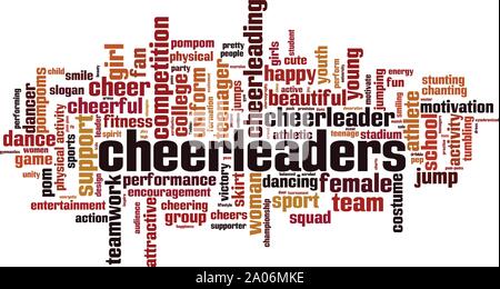 Cheerleadern Wort cloud Konzept. Collage aus Worte über Cheerleadern. Vector Illustration Stock Vektor