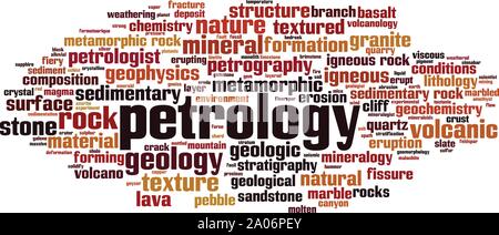 Petrologie Wort cloud Konzept. Collage aus Worte über petrologie. Vector Illustration Stock Vektor