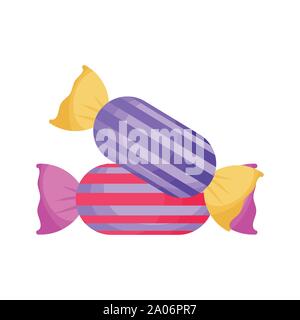 Süße Bonbons Symbol Trick oder happy halloween Vektor-illustration behandeln Stock Vektor