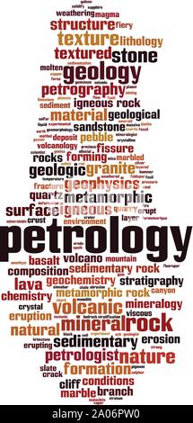 Petrologie Wort cloud Konzept. Collage aus Worte über petrologie. Vector Illustration Stock Vektor