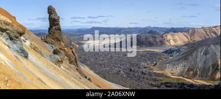 Landmannalaugar Panoramablick von der Brennisteinsalda Peak, Island Stockfoto