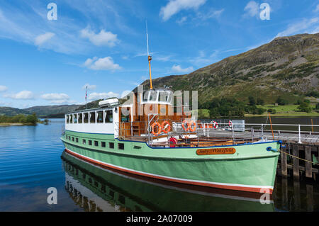 See Ullswater und Lakeland Dampfgarer Fähre im Lake District, Cumbria Stockfoto