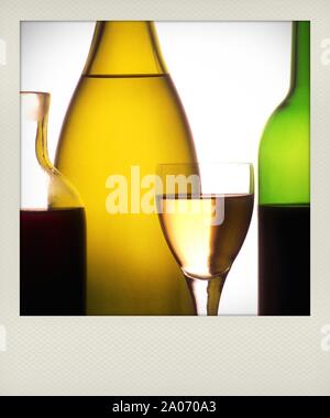 Wein, rot, weiß und rosé Stockfoto