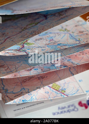 Ordnance Survey Map nördliche Schottland Stockfoto