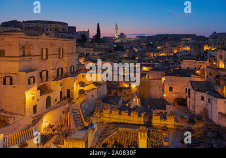 Luftbild der Altstadt vom Belvedere Luigi Guerricchio (Sasso Barisano). Stockfoto