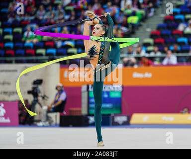 September 19, 2019: Vlada Nikolchenko der Ukraine während der 37 Rhythmische Gymnastik Wm-Match zwischen und Tag 2 an den Nationalen Gymnastik Arena in Baku, Aserbaidschan. Ulrik Pedersen/CSM. Stockfoto