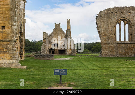 Egglestone Ruinen der Abtei aus dem 12. Jahrhundert in der Nähe von Barnard Castle, County Durham, UK dating Stockfoto