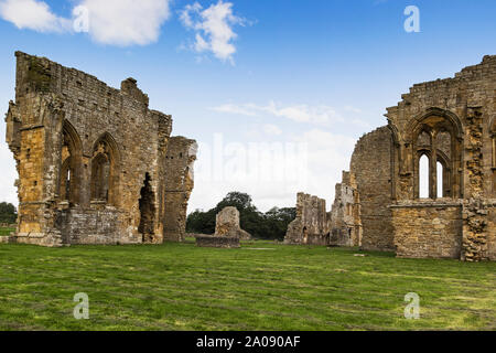 Egglestone Ruinen der Abtei aus dem 12. Jahrhundert in der Nähe von Barnard Castle, County Durham, UK dating Stockfoto